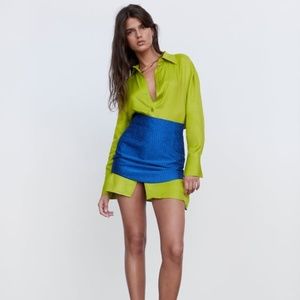 textured weave mini skirt